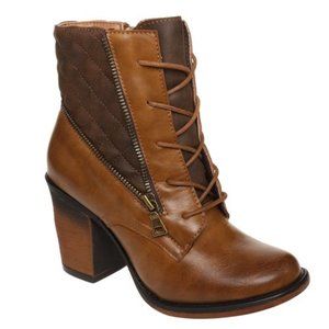 Pierre Dumas Ravenna 19 Tan Brown Side Zip Ankle Boots